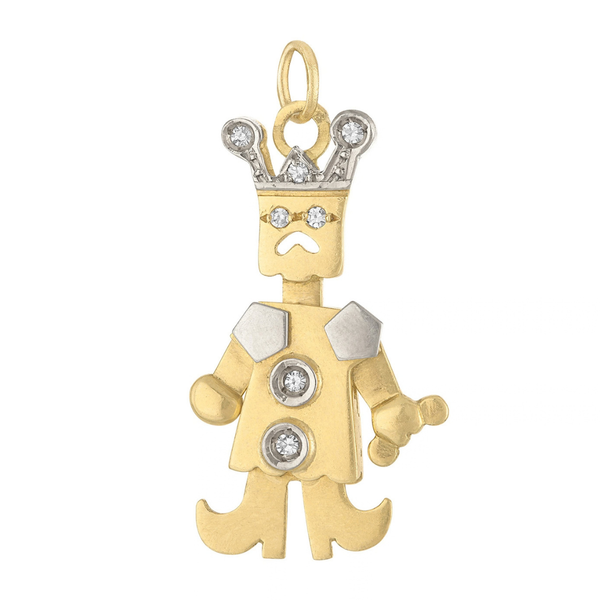 Vintage Movable King 18K Gold Charm