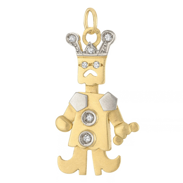 Vintage Movable King 18K Gold Charm