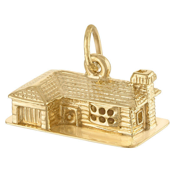 Vintage Engravable House 14k Gold Charm