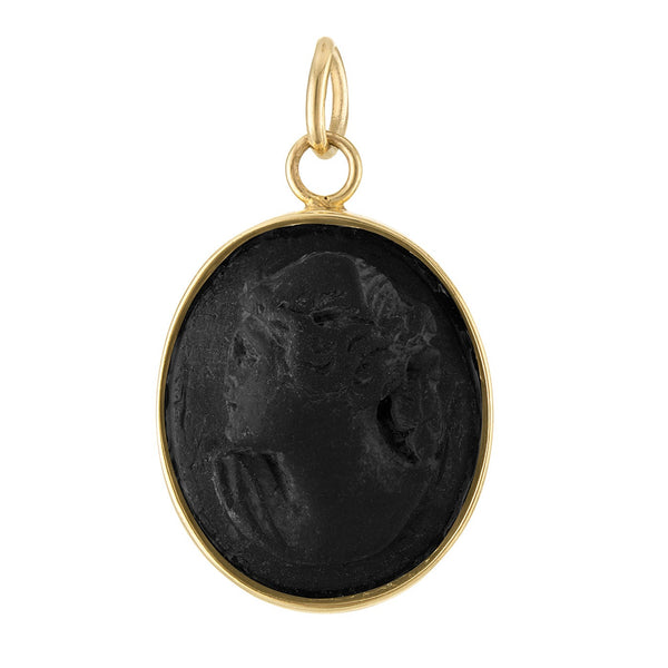 Vintage Basalt Cameo 14k Gold Charm