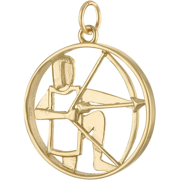 Larger Sagittarius Zodiac 14k Gold Charm
