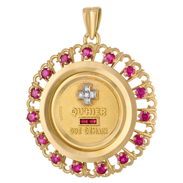 Vintage Augis Qu' Hier Que Demain 18k Gold Charm