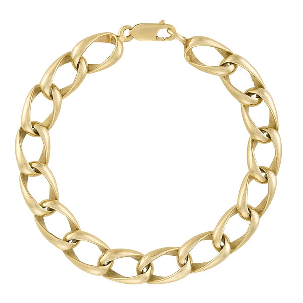 Vintage Elongated Curb 14k Gold Bracelet