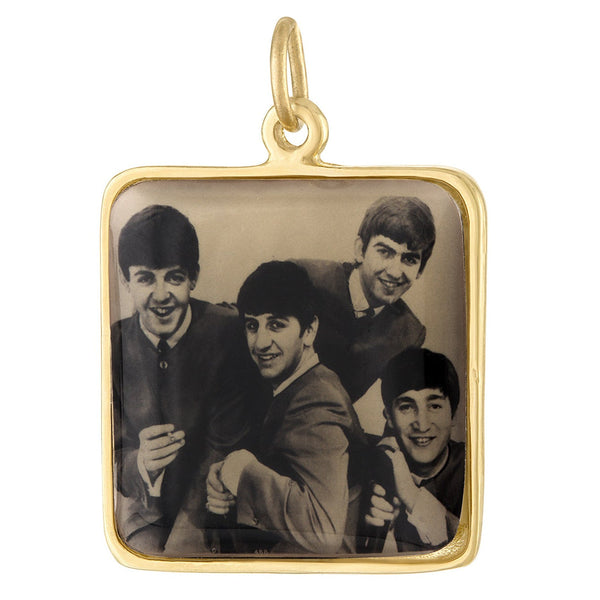 Vintage Engravable The Beatles Band 14k Gold Charm