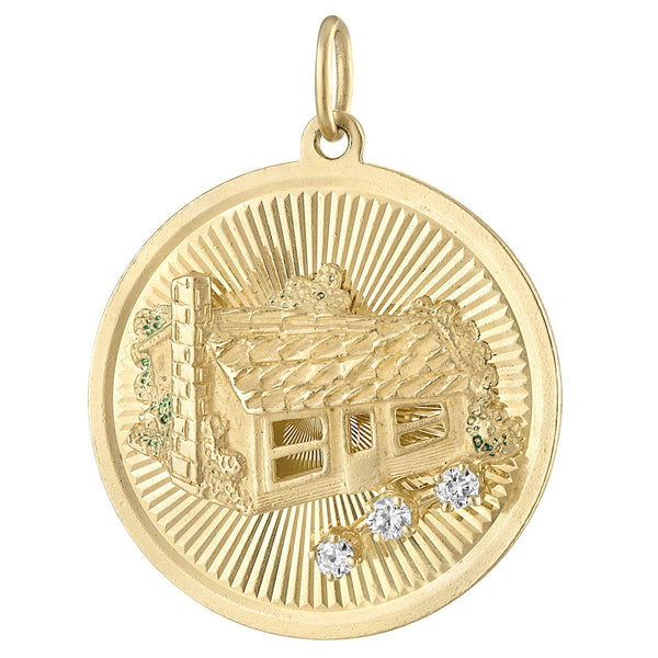 Vintage Dankner Diamond Set House 14k Gold Charm