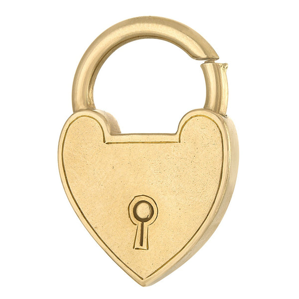 Vintage Heart Lock Clasp 9k Gold Charm