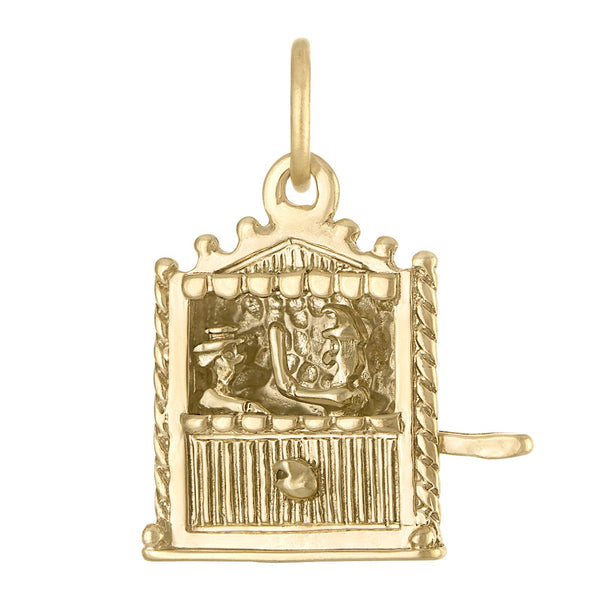 Vintage Punch and Judy Puppet Show 9K Gold Charm