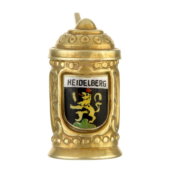 Vintage Movable Heidelberg Beer Stein 14k Gold Charm
