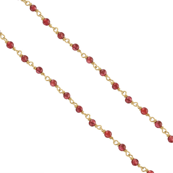 Garnet Set 14k Gold Charm Necklace
