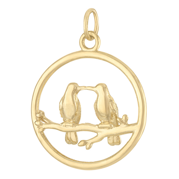 Lovebirds 14K Gold Charm