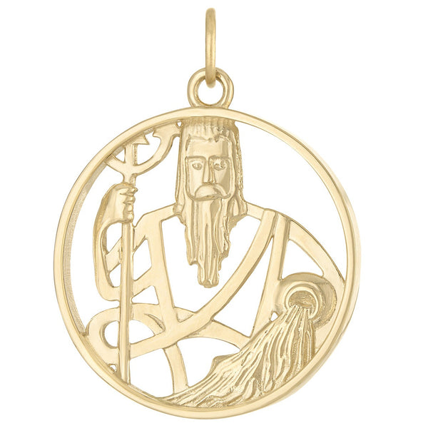 Larger Aquarius Zodiac 14k Gold Charm