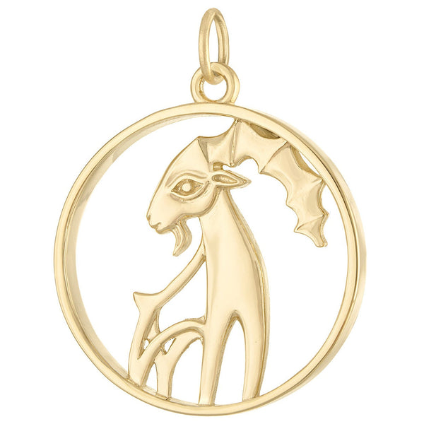 Larger Capricorn Zodiac 14k Gold Charm
