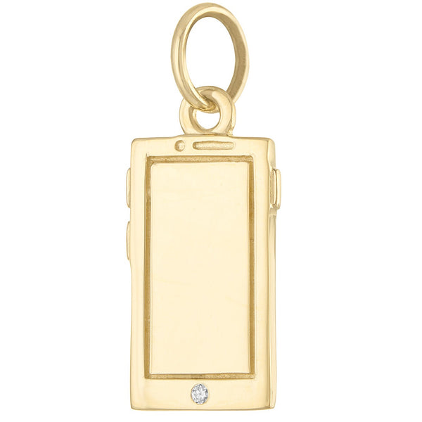 Smartphone with Diamond 14K Gold Charm