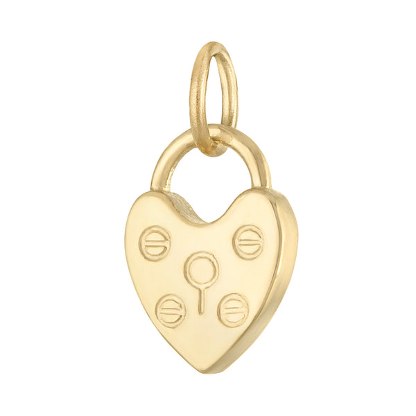 Heart Lock Mini 14k Gold Charm