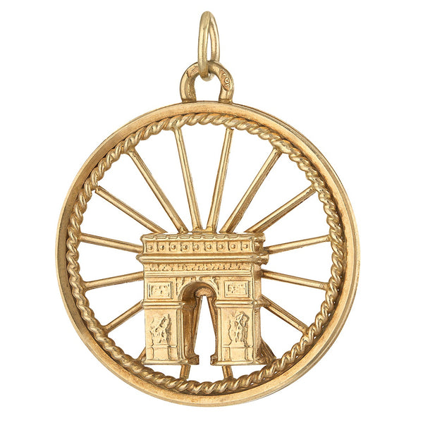 Vintage Arc De Triomphe 18K Gold Charm