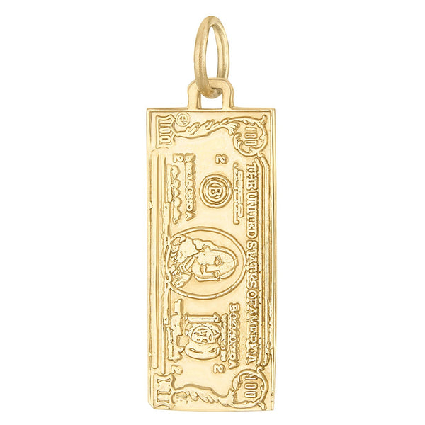 Vintage 100 Dollar Bill 14k Gold Charm