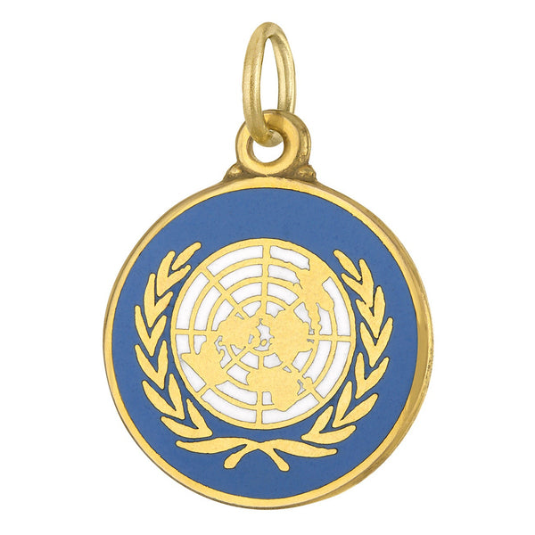 Vintage Engravable United Nations 14k Gold Charm