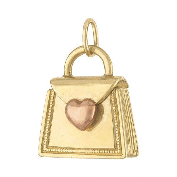 Vintage Love Movable Handbag 14K Gold Charm