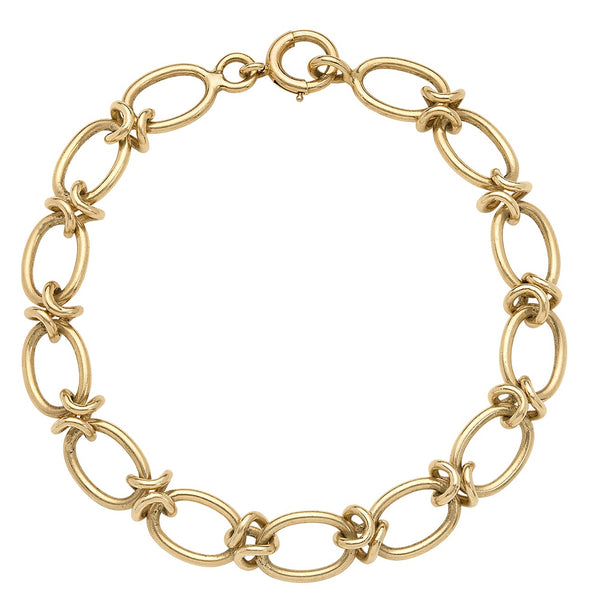 Vintage XO Link 14k Gold Charm Bracelet