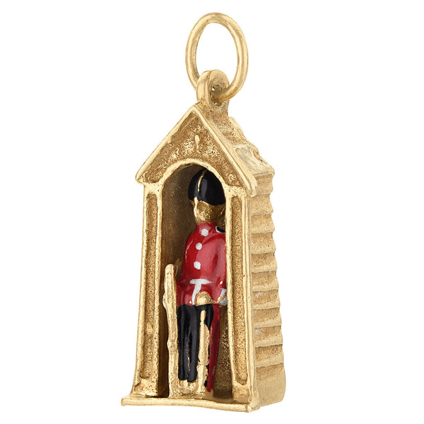 Vintage Enamel King's Guard 9k Gold Charm