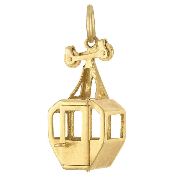 Vintage Ski Gondola Lift 18K Gold Charm