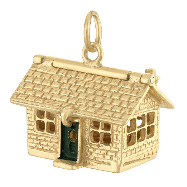 Vintage House with Furniture 14k Gold Charm