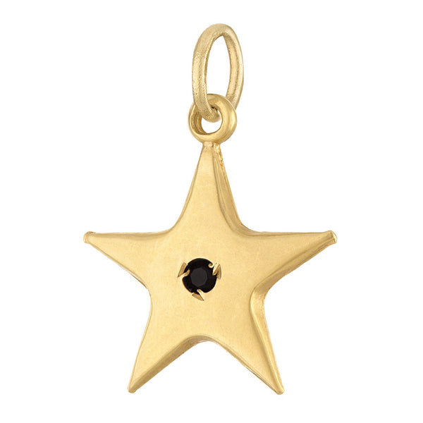 Vintage Star with Sapphire 14k Gold Charm
