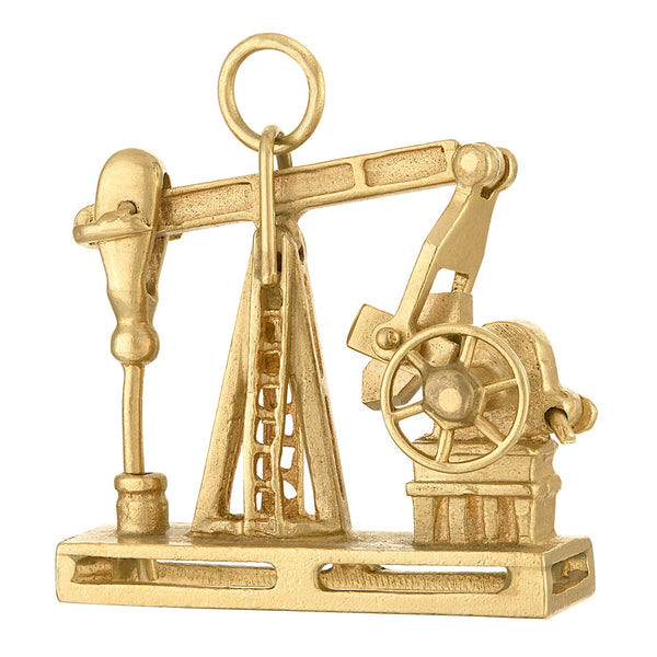 Vintage Movable Oil Rig 14k Gold Charm