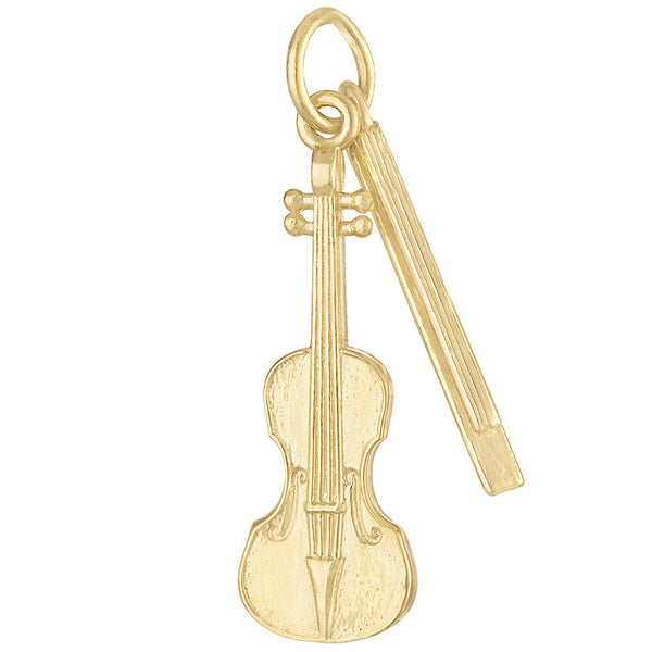 Violin & Bow 14K Gold Charm