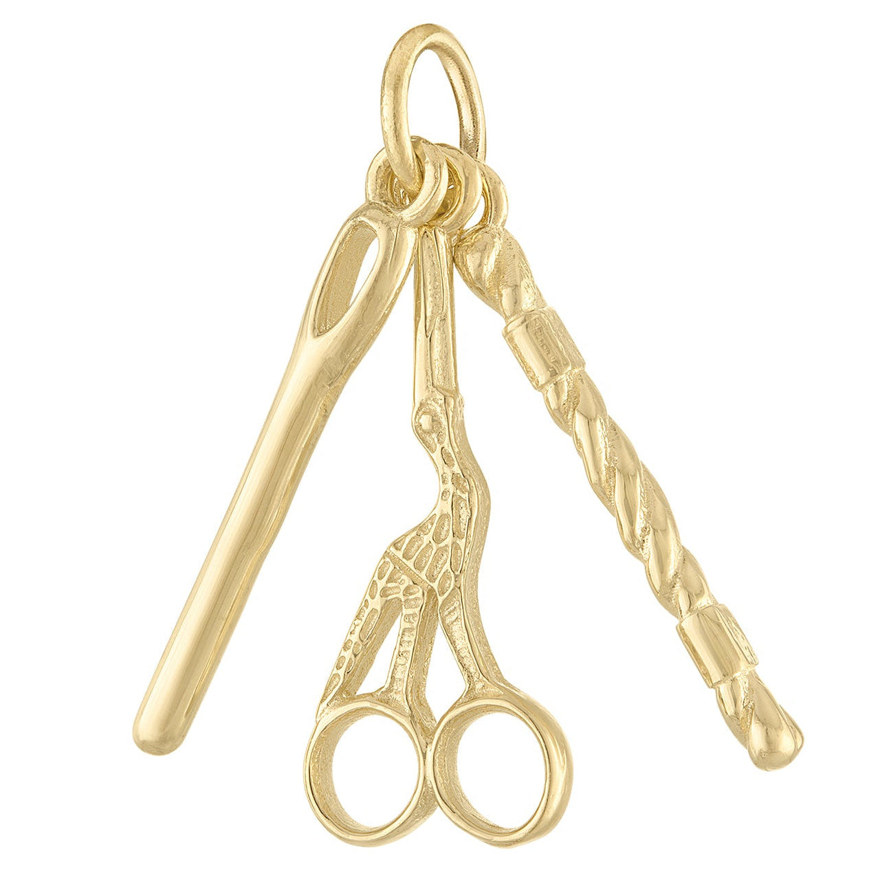 Needlepoint 14K Gold Charm | Charmco | 14k Solid Gold Charms