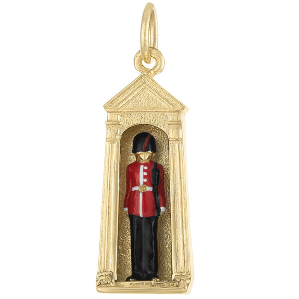 Enamel King's Guard 14k Gold Charm