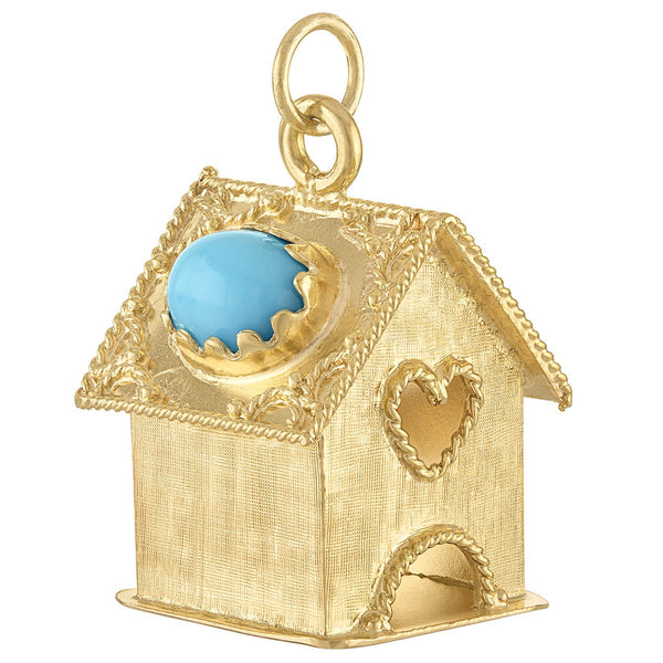 Vintage Love Cottage 18k Gold Charm