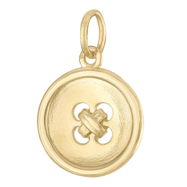 Button 14K Gold Charm