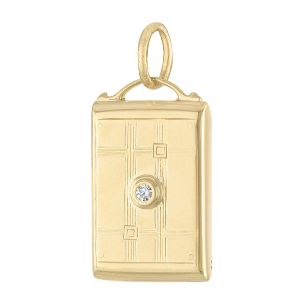 Vintage Diamond Camera Locket 14k Gold Charm