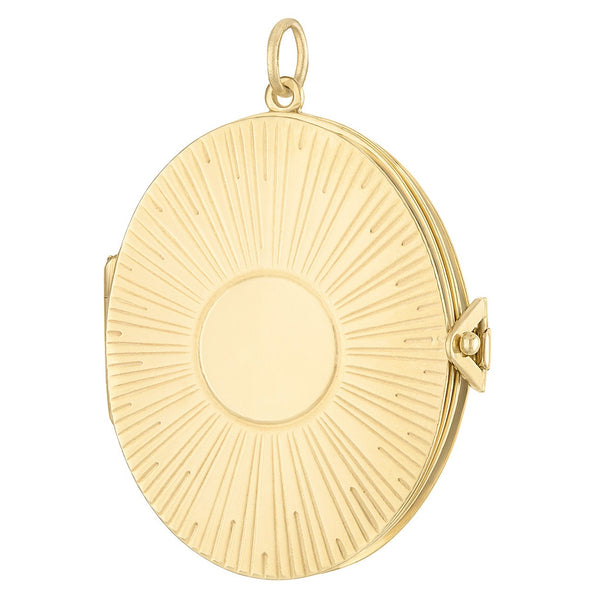 Vintage Monogram Oval Locket 14k Gold Charm