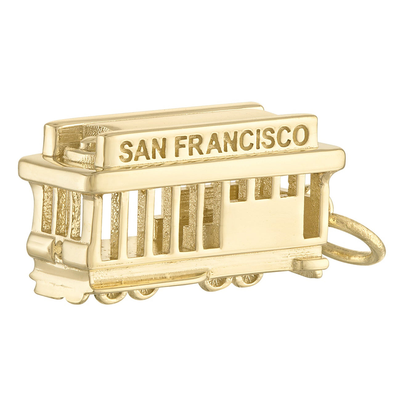 k14立体型サンフランシスコ・ケーブルカーネックレス San Francisco Trolley 14K Gold Charm | Charmco | 14k Solid Gold Charms