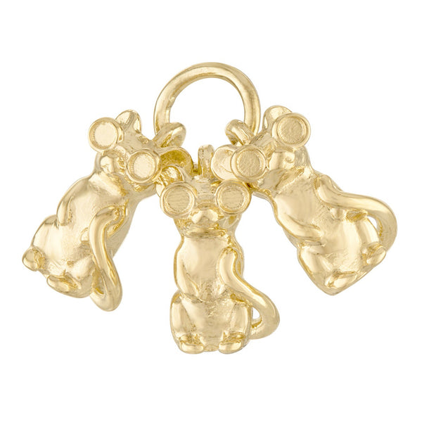 Three Blind Mice 14K Gold Charm