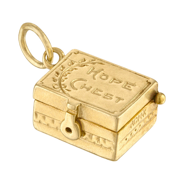 Vintage Movable Hope Chest 14K Gold Charm