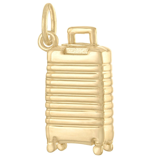 Rolling Suitcase 14K Gold Charm