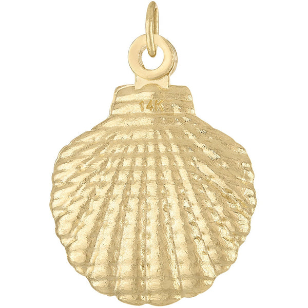 Large Clamshell with Pearl 14K Gold Movable Charm