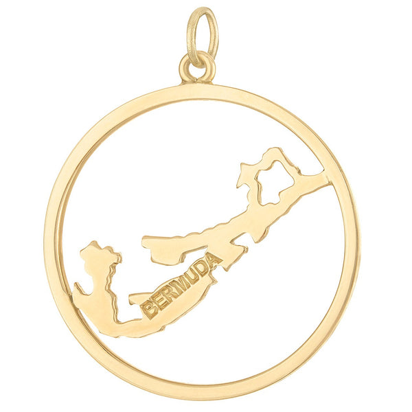 Vintage Map of Bermuda 14K Gold Charm