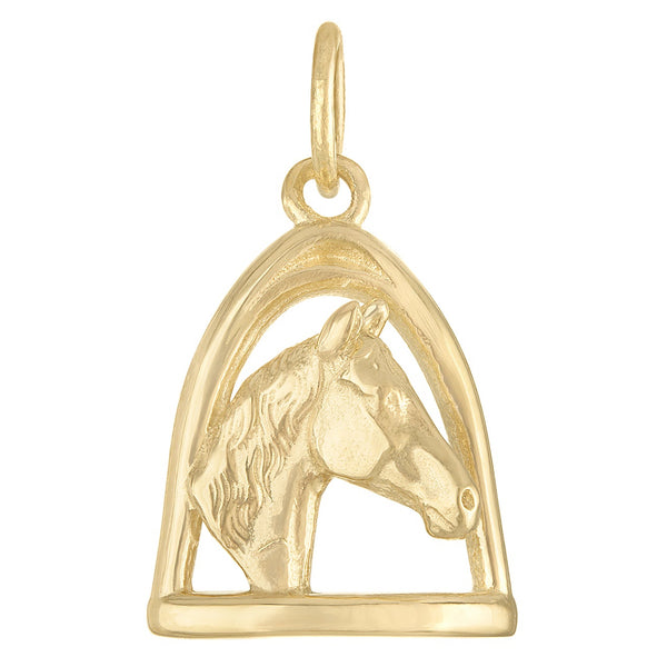 Equestrian Stirrup 14k Gold Charm
