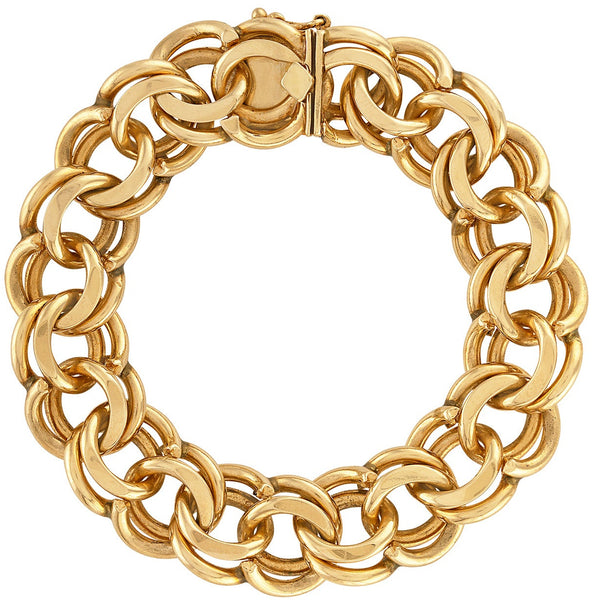 Vintage Luxe Heirloom Double Link 14k Bracelet