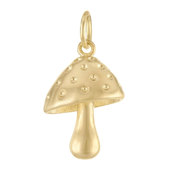 Mushroom 14k Gold Charm