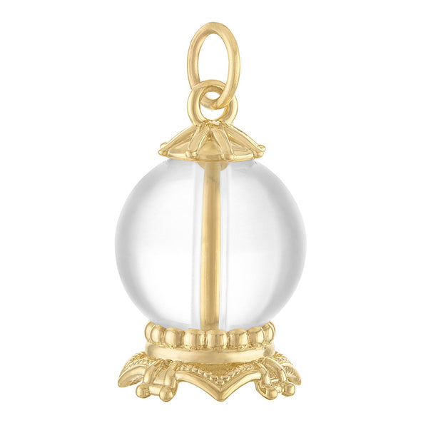 Crystal Ball 14k Gold Charm