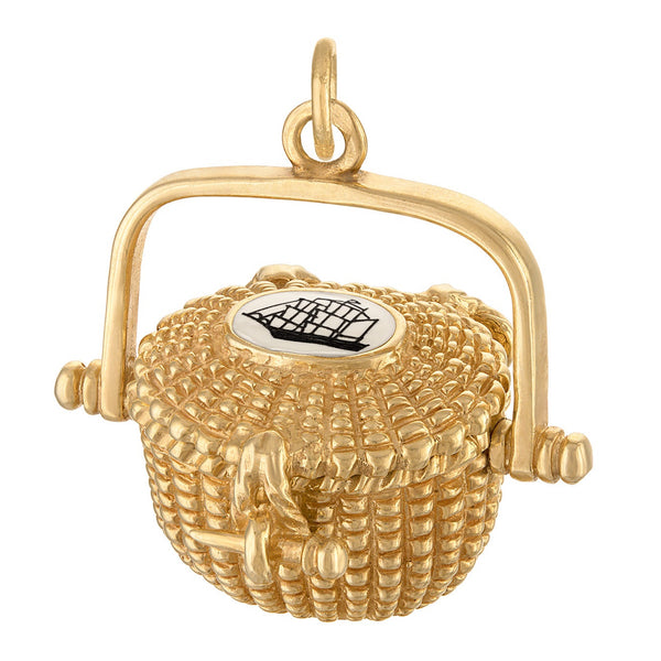 Vintage Glenaan Nantucket Basket 14K Gold Charm