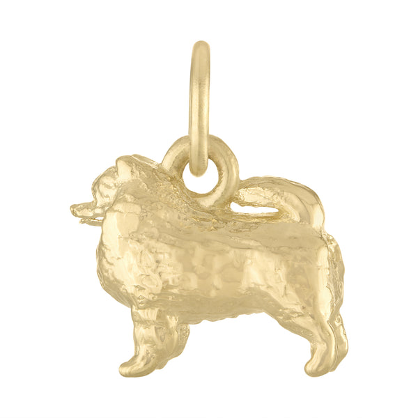 Pomeranian 14K Gold Charm
