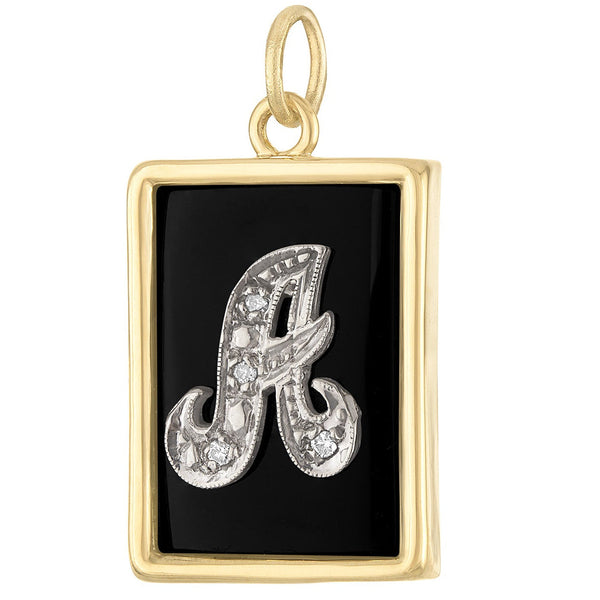 Vintage Onyx Diamond Letter
