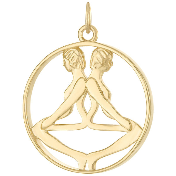 Larger Gemini Zodiac 14k Gold Charm