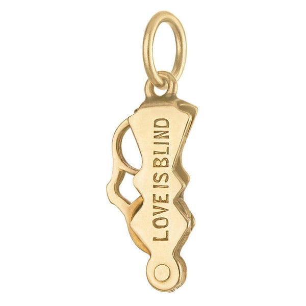 Vintage Mini Love is Blind Opera Glasses 14k Gold Charm